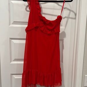 Ya Los Angeles Red Babydoll Cocktail Dress